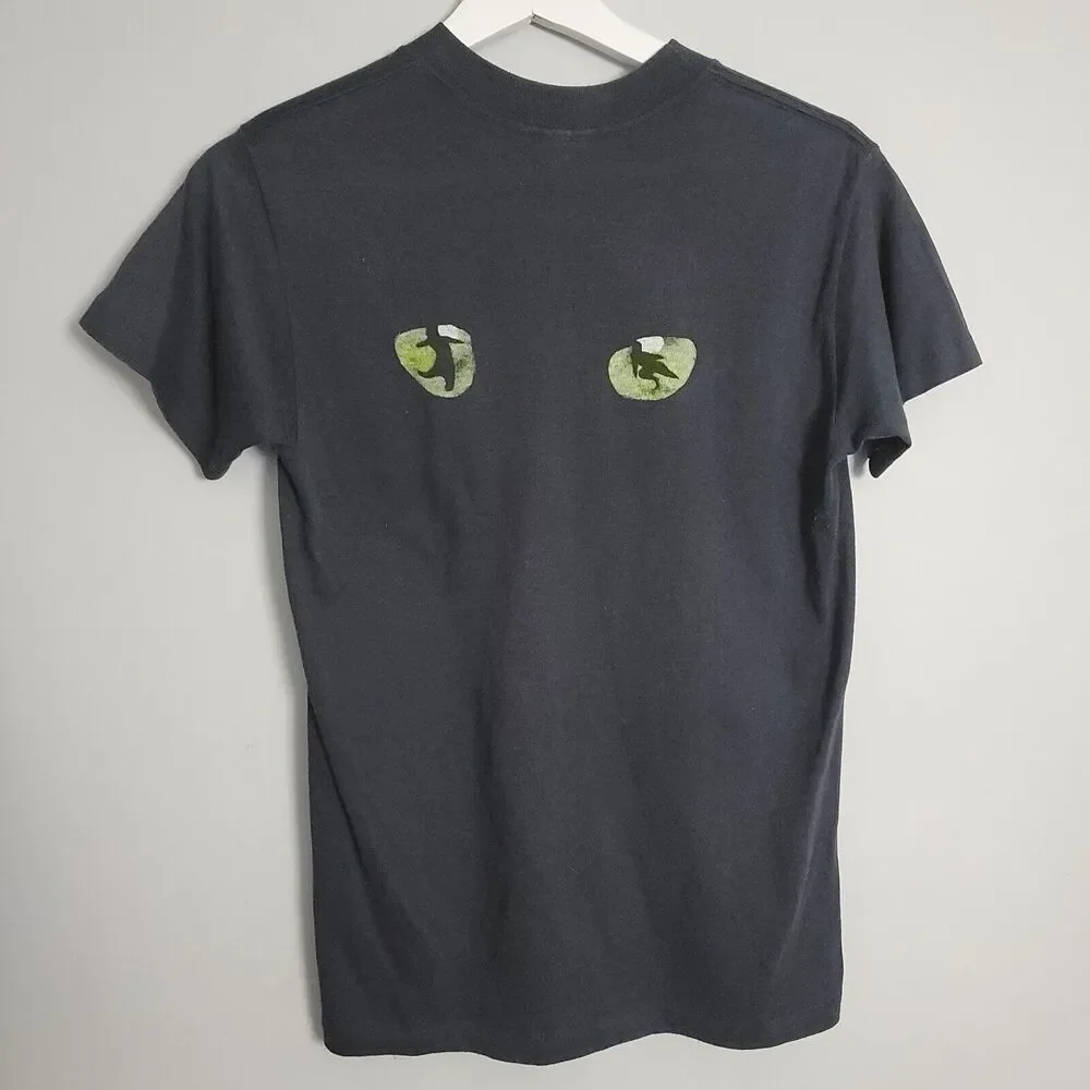 Vintage 80s CATS Broadway Musical Black T-shirt 1981 Cat Eyes MEDIUM - Picture 3 of 4